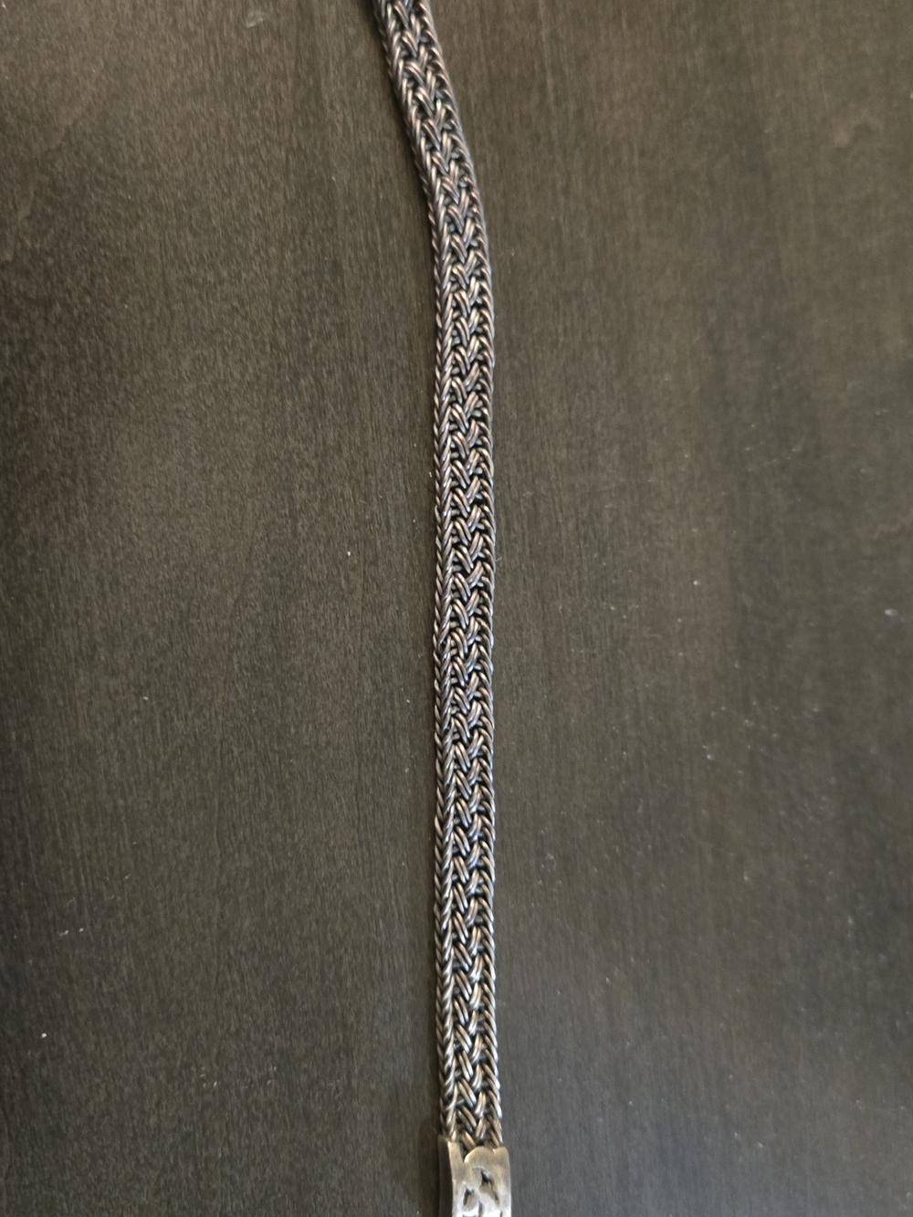 Lois Hill sterling silver woven mesh bracelet.